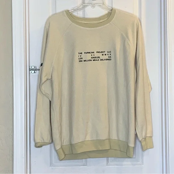 FEAT. Blanket blend soft Crewneck Sweatshirt in Oatmilk Size XXL - Picture 12 of 13